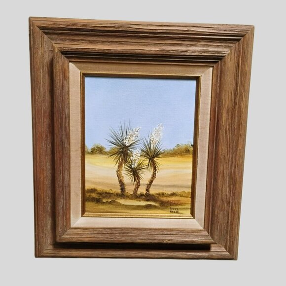 Vintage Framed Desert Landscape Oil Painting signed Anna Neese, 70s Original Art - Picture 1 of 10